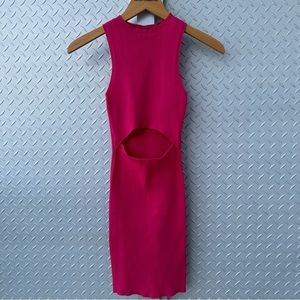 Hot pink cut out dress